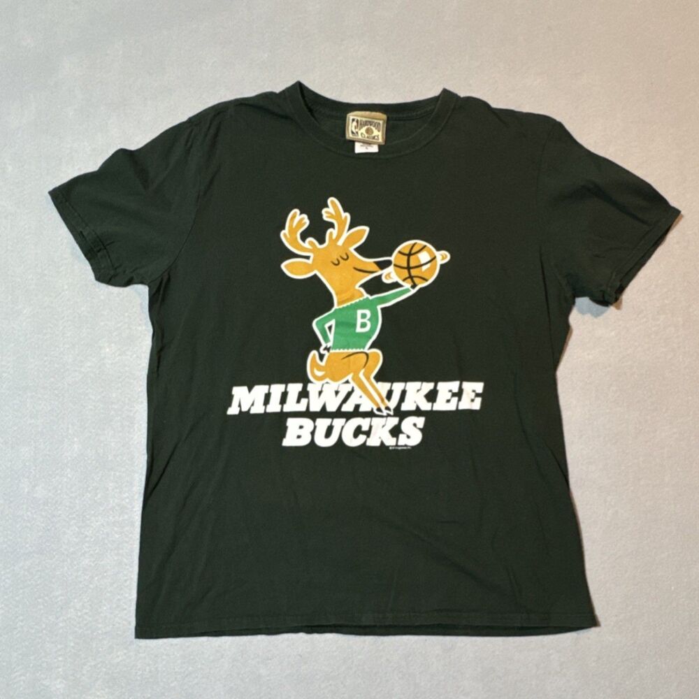 Hardwood Classics Milwaukee Bucks NBA Basketball Shirt Green Large
